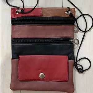 Colorblock 90s Leather Crossbody Zippered Bag